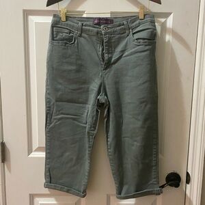Olive Green Jean Shorts Pants